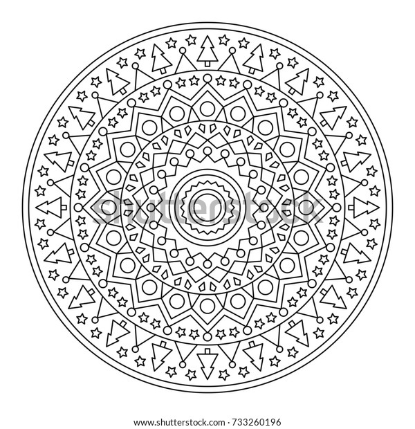 Download Christmas Mandala Coloring Stock Vector (Royalty Free ...