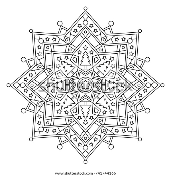 Download Christmas Mandala Coloring Stock Vector (Royalty Free ...