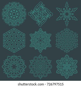 Christmas Mandala Ornaments Set. Great for Winter and Xmas Projects.