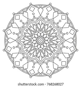 Christmas Mandala Shape for Coloring. 