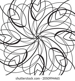Christmas Mandala. Snowflake Mandala. Round Element For Coloring Book. Black Lines on White Background. Vector.