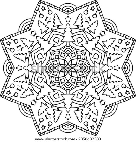 Christmas Mandala for Christmas. you can use this high-resolution mandala for any project.