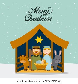 Christmas manger characters design, vector illustration eps10 graphic 