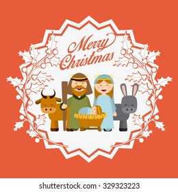Christmas manger characters design, vector illustration eps10 graphic 