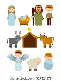 Christmas manger characters design, vector illustration eps10 graphic 