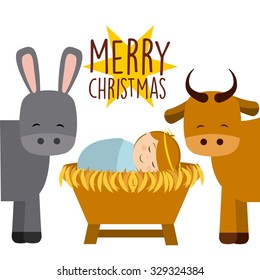 Christmas manger characters design, vector illustration eps10 graphic 