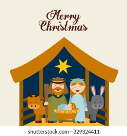 Christmas manger characters design, vector illustration eps10 graphic 