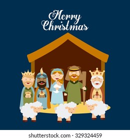 Christmas manger characters design, vector illustration eps10 graphic 