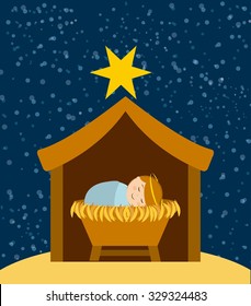 Christmas manger characters design, vector illustration eps10 graphic 