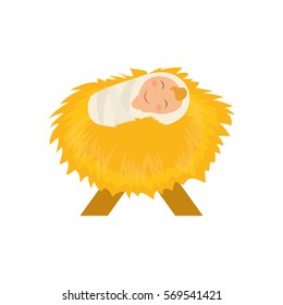 Christmas manger concept icon vector illustration graphic design