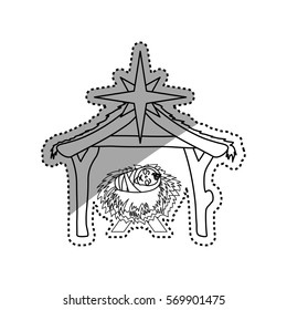 Christmas manger concept icon vector illustration graphic design
