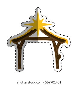 Christmas manger concept icon vector illustration graphic design