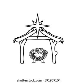 Christmas manger concept icon vector illustration graphic design