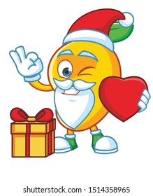 christmas mango mascot character vector design