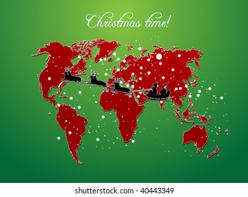 christmas map vector background