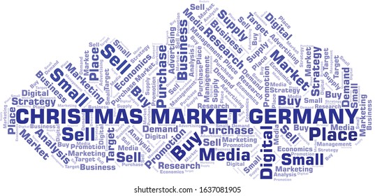 Christmas Market Germany word cloud. Vector made with text only.