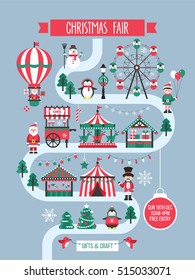 Christmas market and holiday fair poster design