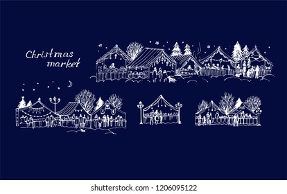 Christmas market illustration