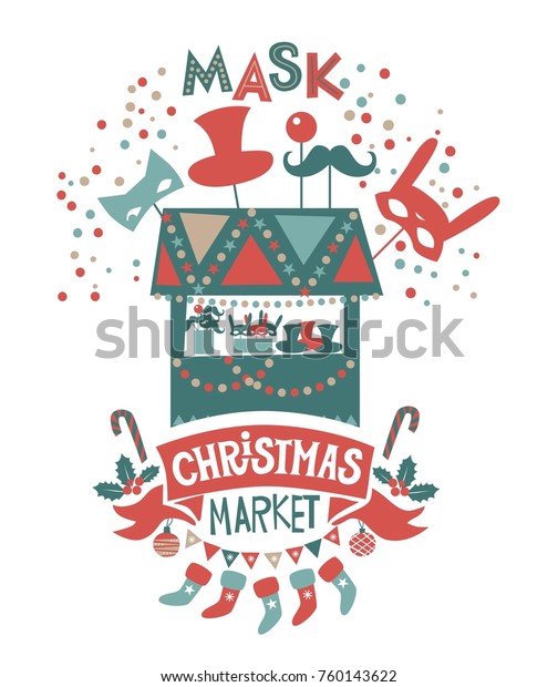 Download Christmas Market Illustration Winter Time Merry Stock Vector Royalty Free 760143622 3D SVG Files Ideas | SVG, Paper Crafts, SVG File