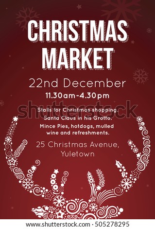 christmas market invitation flyer vector illustration stock vector invitation flyer