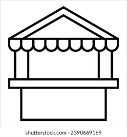 Christmas market stall, minimal Christmas icon. Vector illustration