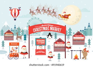 christmas market template vector/illustration