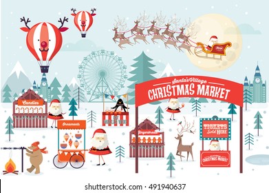 christmas market template vector/illustration