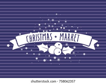 Christmas Market Vector Lettering Illustration