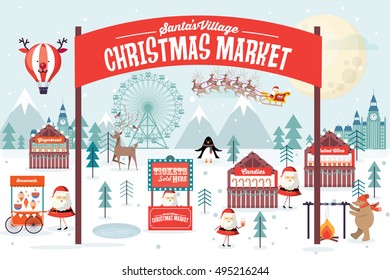 Weihnachtsmarkt, Vektorgrafik/Illustration