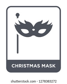 christmas mask icon vector on white background, christmas mask trendy filled icons from Christmas collection, christmas mask vector illustration