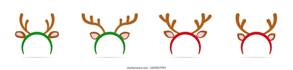 Christmas mask with reindeer antlers. Reindeer antlers headband. Deer antlers. Party costume. Christmas hats with deer antlers