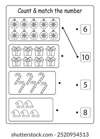 Christmas math worksheet for toddlers