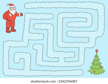 Christmas maze graphic color sketch illustration vector