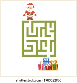 Christmas maze. Kids mini game for development.