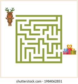 Christmas maze. Kids mini game for development.