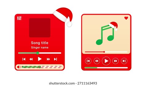 Christmas media player set. Vector