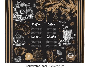 Christmas Menu. Coffee House Menu. Restaurant Cafe Menu, Template Design. Food Flyer.