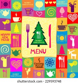 Christmas menu design. Vector Illustration