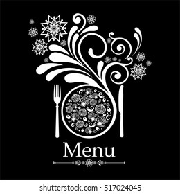 Christmas menu design. Vector Illustration
