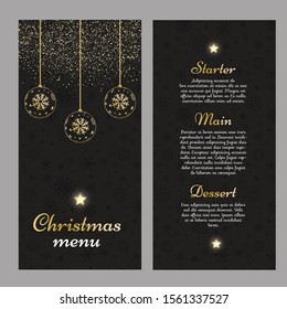 Christmas menu with an elegant gold and black design