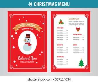 christmas menu restaurant brochure.vector  menu design.Happy New Year menu flyer concept.