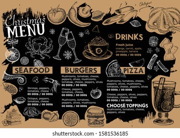 Christmas Menu Restaurant Menu Template Design Stock Vector (Royalty ...