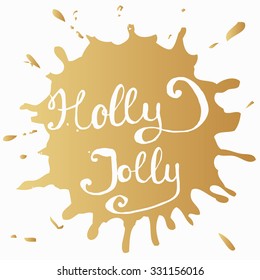 Christmas Merry and Bright Hand Crafted Inspirational Quote Poster. Motivation Quote, Vector Background in Retro Vintage Style, use for greeting cards, web templates, invitation
