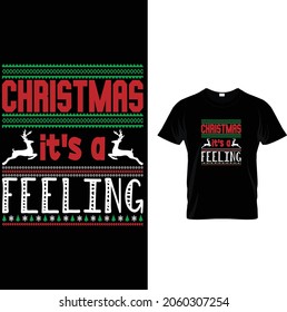 Christmas and merry Christmas t shirt design