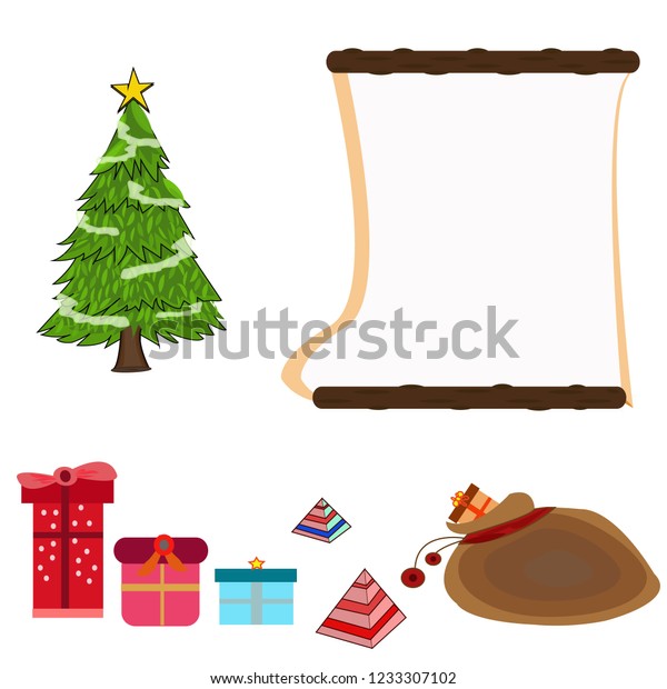 Download Christmas Message Box Vector Illustration Stock Vector Royalty Free 1233307102 PSD Mockup Templates