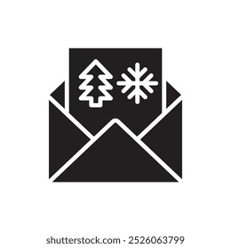 Christmas Message Filled Icon Vector Illustration