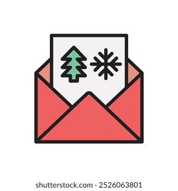 Christmas Message Icon Vector Illustration