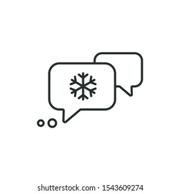 christmas message - minimal line web icon. simple vector illustration. concept for infographic, website or app.