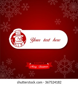 Christmas message with a snowman icon
