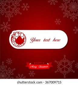 Christmas message with a christmas wreath icon